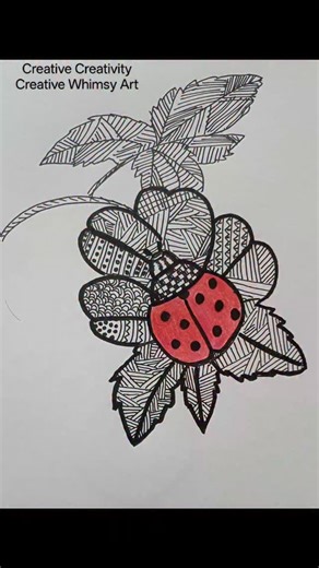 Creative Whimsy Art - "Spreading smiles through simple art," on Instagram: "🐞 Doodle Ladybug Magic ✨ A creative twist on nature’s tiny beauty! 🌿 This doodle-style ladybug blends patterns and simplicity — showing how little details can bring big charm 💫🎨 #CreativeWhimsyArt #CreativeCreativity #LadybugDrawing #DoodleArt #PatternArt #BlackAndRedArt #EasyDrawingIdeas #ArtInspiration #CreativeSketch #NatureArt #WhimsicalDrawing #sketch #art #drawing #easydrawings #color #trending #bugs"