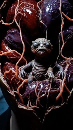 THE ESCAPE: Man's Face vs. Alien Parasite! 🤯 #alien #horror #scifi #scary #viral