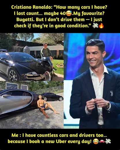 GlobalCodeX on Instagram: "Cristiano Ronaldo has disclosed in an interview that he possesses a vast collection of cars, approximately 40 in number, which has made it difficult for him to maintain an accurate count. His garage showcases an exquisite selection of luxury cars, including Bugattis, Ferraris, Lamborghinis, and Rolls-Royces, giving it the appearance of a luxury car showroom. Ronaldo also acknowledged that he does not drive these cars himself, instead prioritizing their maintenance. Wit