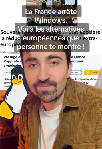 On utilise tous GitHub, Jira, AWS… sans jamais se demander si on a le choix. Spoiler : on a le choix. Jira → Tuleap 🇫🇷 (racheté par Dassault) Jira → OpenProject 🇩🇪 GitHub → GitLab 🇳🇱 GitHub → Codeberg 🇩🇪 AWS → OVHcloud 🇫🇷 AWS → Scaleway 🇫🇷 Et il existe un site qui répertorie TOUTES les alternatives européennes aux outils américains. Pour chaque outil que t’utilises au quotidien. La France vient d’annoncer qu’elle abandonne Windows pour Linux. C’est peut-être le moment de se poser la 