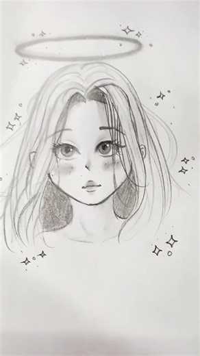 Cute angel drawing 💫 #art #drawing #sketch