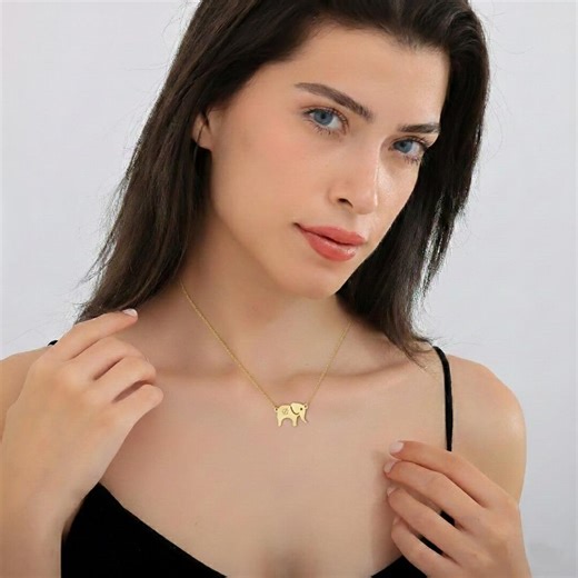 Custom Handmade Elephant Necklace - Personalized Jewelry Gift - Silver Animal Letter Necklace - Elephant Lovers Pendant -minimalist Necklace - Etsy