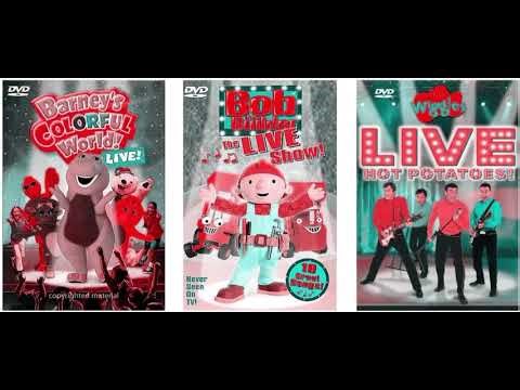 The 3 LIVE Concert DVDs From Barney Bob The Builder & The Wiggles (All In Red/Cyan)