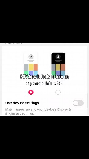 POV: Turning on Dark Mode on TikTok
