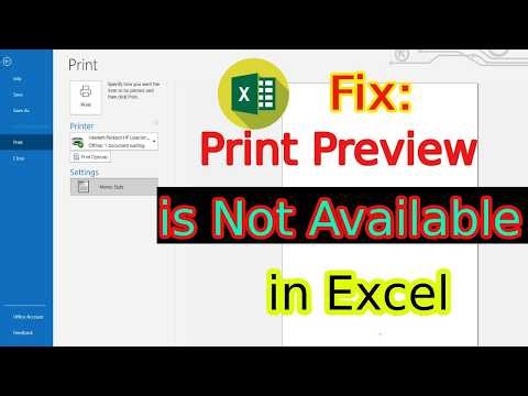 How to Fix Print Preview is not Available I| Print Preview is not Available in the MS Excel File.