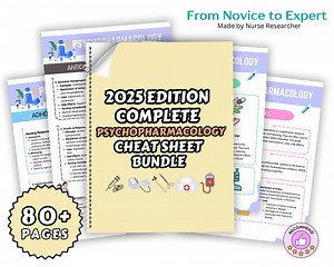 Psychopharmacology Cheat Sheet Bundle, Psychiatric Nursing, Antidepressants, Psychotropic Drugs, 25 Drug Classes, 2026 Edition - Etsy