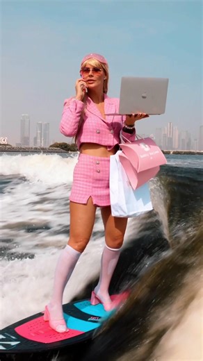 Wakesurfer Karolina Sankiewicz (IG: @boss_baby001k), a.k.a. the OG Dubai Barbie Surfer, shuts down the non-believers and proves to the internet that you can in fact wakesurf in heels and make it look damn good ? | BuzzFeed Video