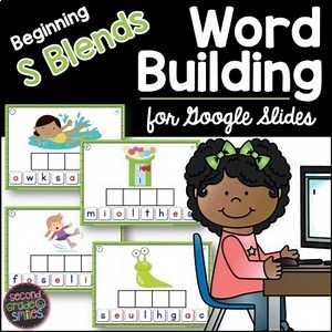 Digital Beginning S Blends - Phonics Word Building