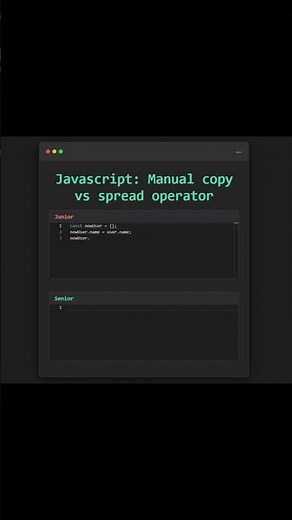 Junior vs Senior Code: spread operator #javascript