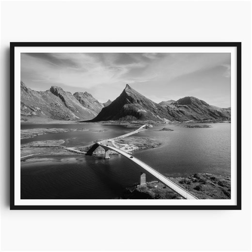 Fredvang Bridges Photo Print, Lofoten BW Art, Norway Wall Art, Arctic Landscape Poster, Travel Photography, Travel Poster Print - Etsy