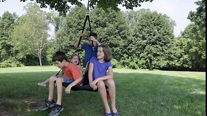40" Flying Saucer Tree Swing - Blue, 600 lb Weight Capacity, Fully Assembled, Easy Setup