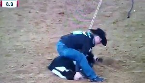 Trevor Brazile of Decatur, Texas bobbles multiple times in the Calf Roping during Sundays RFDTV American to cost him his chance back to the short go in the event he looked so promising in before being released out of any future competing in the PRCA this past January. Which leaves a very large question that was spoke about many times during the American by different commutators "have the Cowboy's that ban together for the Elite Rodeo Association lost their competitive edge not running down the r