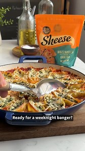 SHEESY STUFFED PASTA SHELLS WITH NDUJA SAUCE 🌶️ Make your weeknight dinner a hit with our Sheesy Stuffed Pasta Shells with Nduja Sauce! 🌟 Made with Sheese Mozzarella Flavour Grated, these jumbo pasta shells are loaded with melted mozzarella, fresh spinach, and basil, topped with spicy Nduja sauce, and baked to perfection. Don’t miss out – pick up Sheese Mozzarella Flavour Grated at Sainsbury's now and check out the full recipe on our site now! | Bosh