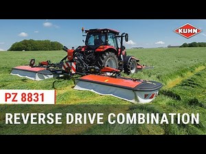 KUHN - PZ 8831 Triple Drum Mower in Reverse Drive (in action)