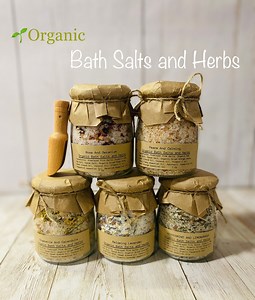 Organic Bath Salt Healing Set: Natural Herbs & Essential Oils - Etsy