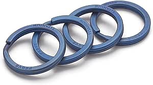 FEGVE Titanium Key Chain Rings Split Rings 4 Pack – Durable, Lightweight and Corrosion-Resistant Keyrings for Home & Car Keys