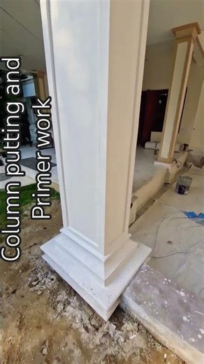 column finishing work #painting #paintingtutorial #paitings #puttywork#construction #heavycivil#home