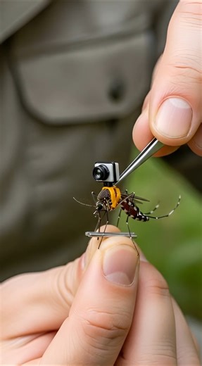 Tiny Camera on a Mosquito… You Won’t Believe What Happens! 🦟😱 #shorts