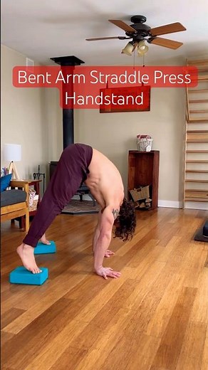 Bent Arm Straddle Press Handstand (At Home Exercise Examples) #shorts