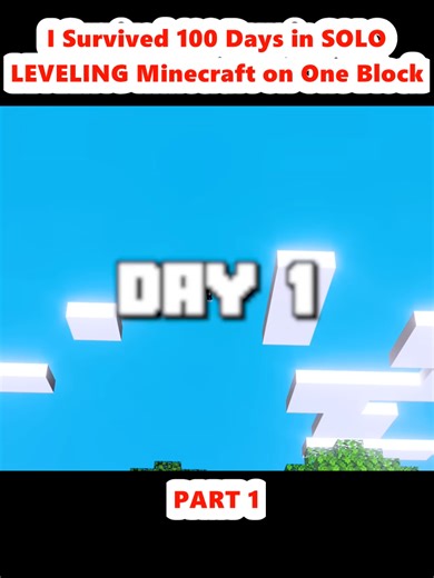 I Survived 100 Days in SOLO LEVELING Minecraft on One Block (1) | minecraft