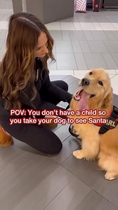 My dog just met Santa, what do you think she asked him for?! 🥹🎅🫶🏼 Her tail was wagging so big. It’s moments like this that remind me of the joy and happiness that our pets can bring. Pearl spread so much joy in our local mall on pet photo Santa day! #santa #christmas #millennials #dogmom #dogsofinstagram #dog #christmastime #santaclaus #mall | pearl.the.golden.girl