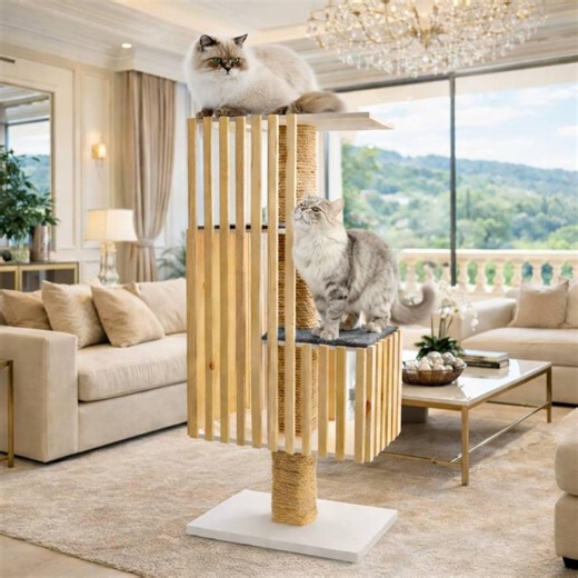 Mid Century Modern Cat Tree | Wooden Cat Tower Furniture | Luxury Cat Condo | Minimalist Cat Climbing Tree | DIY Cat Tree Plans - Etsy