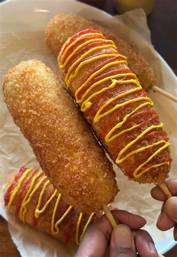 Cheesy Potato Corn Dog — Crispy Korean-Style Snack