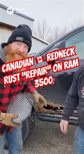 Canadian redneck rust “repair” on RAM 3500 #autobody #canada #diesel #ram3500 #cummins #rustrepair
