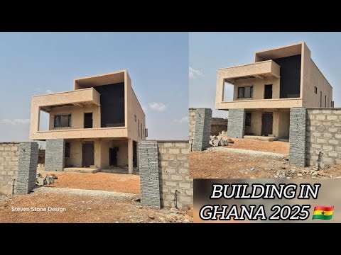 New Modern Design 2026 using natural stone cladding. Building in kumasi Accra Ghana 2026