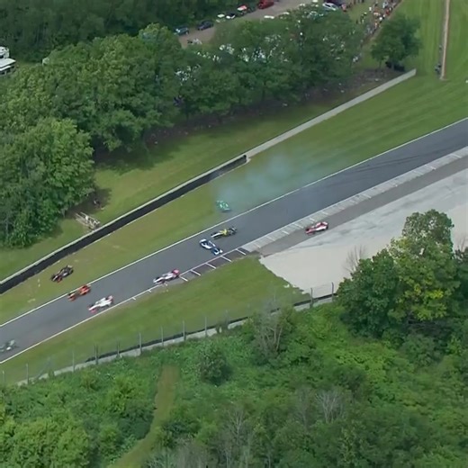 TROUBLE at the front of the pack! Polesitter Linus Lundqvist and multiple cars are involved right after the drop of the green! 📺: #XPELGP on NBC and Peacock | NTT INDYCAR SERIES
