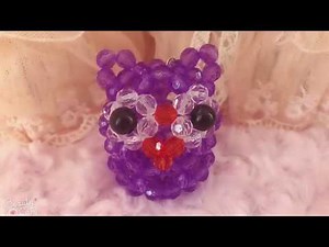 DIY kawaii bead owl 水晶串珠教学 可爱的猫头鹰挂饰