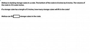 Melissa is stacking storage cubes in a crate. The bottom of the... | Filo