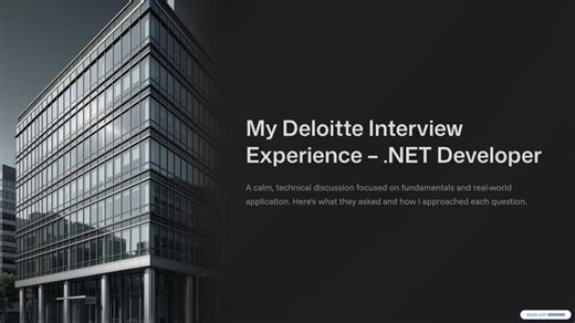What Deloitte Really Asks in .NET Developer Interviews | My Experience | Shubham Mishra