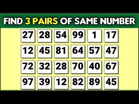 Find the Same Numbers | Dementia Prevention Quiz | Number Search | Find the Odd One Out