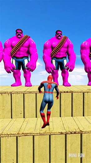 GTA 5 Epic Water Ragdolls Spiderman vs PINK HULK Jumps/Fails Ep.460 #shorts