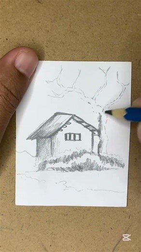 Landscape scenery drawing #art #pencildrawing #bestscenery #easydrawing#shorts