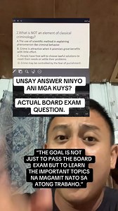 96K views · 4.7K reactions | SA MGA MU’TAKE DRA UG BOARD EXAM, PAMINAWA NI NINYO PARA MAKABALO MO SA MGA ANGAY BUHATON SA PAGREVIEW NNYO. UNTA MAKUHA NNYO ANG WISDOM SA AKONG GUSTO IBUOT PASABOT. #classical #positivist #criminologicaltheories #criminologyarea #criminology #cleaug2025 #cle #boardexam #futurercrim #siryanstoy #tips | Adrian Recla | Facebook