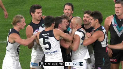 44K views · 241 reactions | Tension rises between the Power and Blues at half-time. | AFL | Facebook