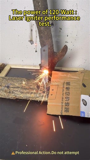 The power of 120-Watt:Laser Igniter performance test.#laser #fypシ #tool #diy #usa