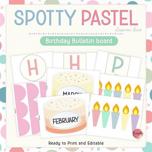 Speedy Pastel Birthday Bulletin Board DIY for Class