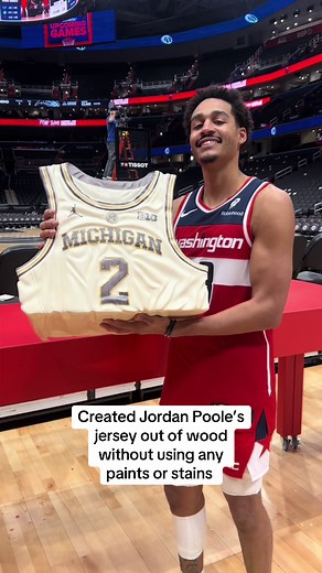 Handcrafted Wooden Jersey Sculpture - Natural Wood Colors