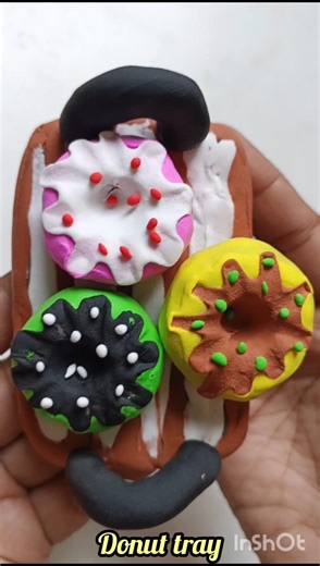 wow😲🤩How to make cute clay donuts easily by clay‼️#diy #creativeclayideas#clay #youtubeshorts #trend