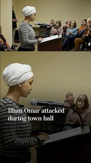 Video shows attack on Ilhan Omar during town hall