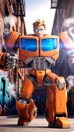 orange transforms into autobot #autobot #cgi #cinematicshort #robottransformation #scifishort