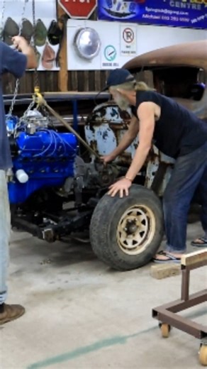 We stick the 351 Cleveland V8 engine in place to see what it will take to make it work. #customfabrication #builtnotbought #ratrod #clevelandv8 | Rat Rods 4 Africa