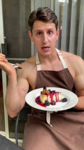 Delicious Goat’s Cheese Cheesecake with Blackberry Sauce