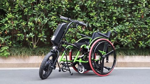 500W Electric Handcycle Wheelchair Attachment, Wheelchair Power Attachment Lightweight, Electric Handbike Hand Cycle, Wheel Chair Tractor Pull Device Portable, 16inch Wheels, 36V 14Ah Lithium Battery
