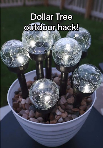 Dollar Tree Solar Lights Planter DIY: Pretty Outdoor Décor