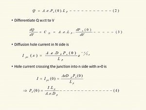 Diffusion capacitance derivation in Tamil I Electron devices I Junction capacitance