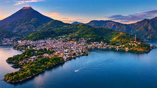 The town that lives between a volcano and a deep crater lake